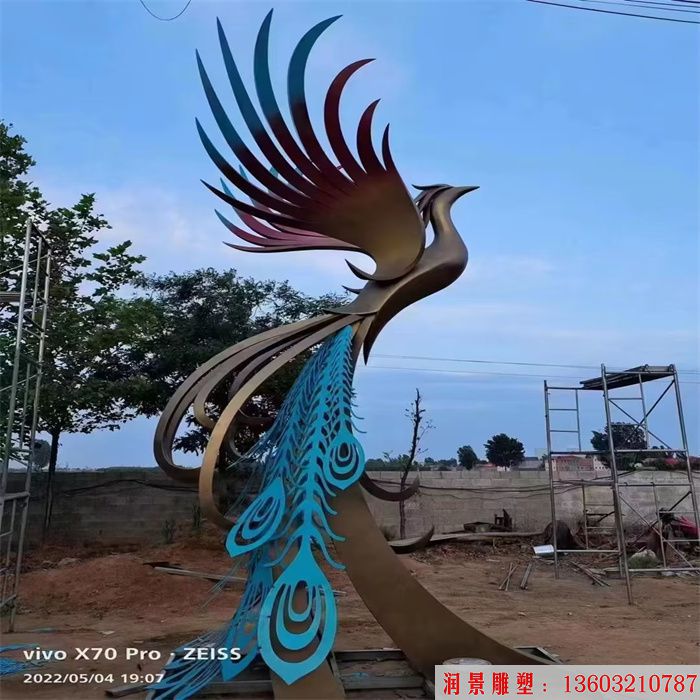 不銹鋼鳳凰雕塑 創(chuàng)意造型鳳凰 藝術(shù)鳳凰 (4)