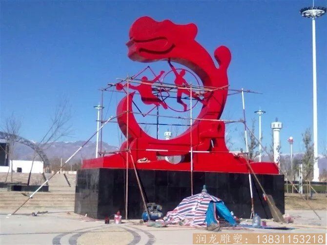 廠家制作不銹鋼抽象動物雕塑 大型廣場園林景觀